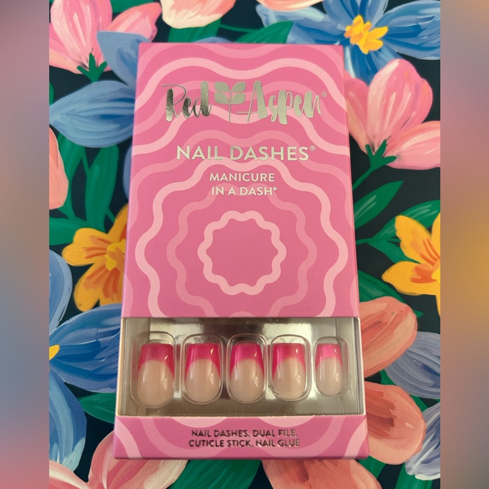 Red Aspen-Tutti Frutti French Thea! Press On Nails, Short Square, New!